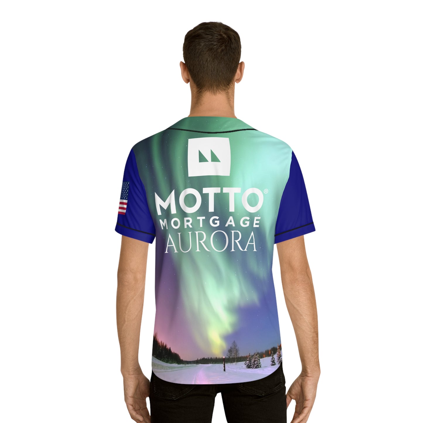 Men's Baseball Jersey - Aurora Landscape Design with Motto Mortgage Logo