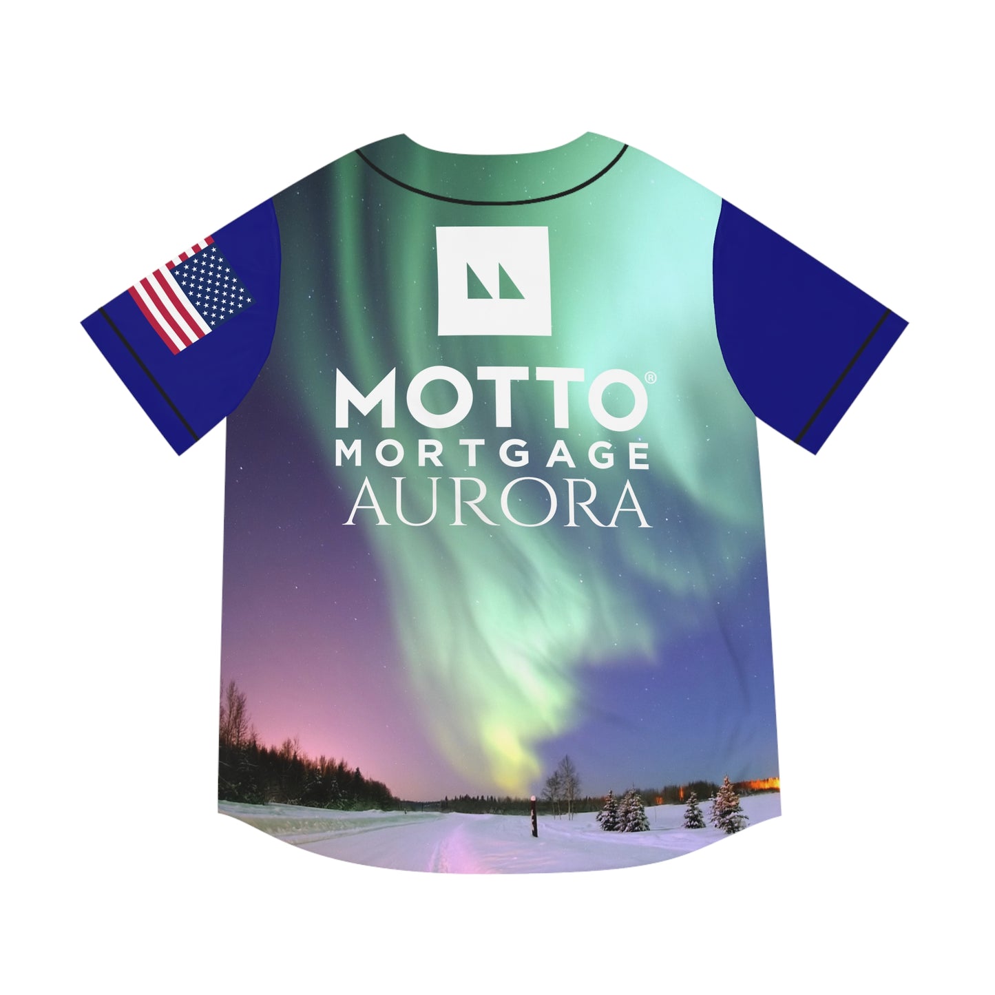 Men's Baseball Jersey - Aurora Landscape Design with Motto Mortgage Logo